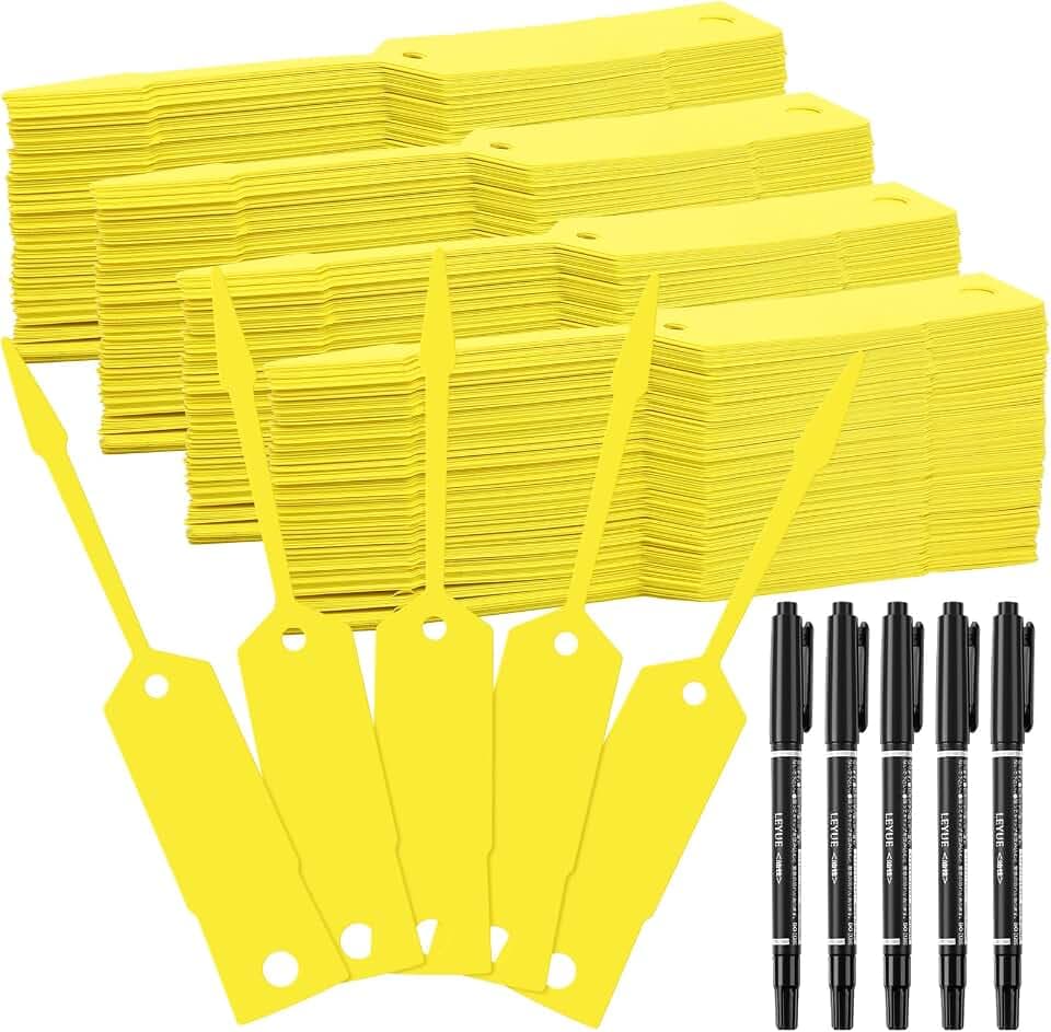 Woanger 2000 Pcs Self Locking Arrow Key Tags,Yellow, 4 1/2 x 3/4 Inch