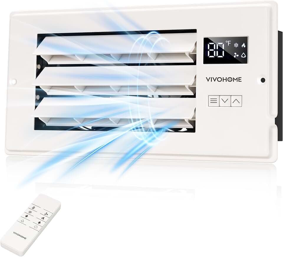 VIVOHOME Register Booster Fan - 4'' x 10'' Opening with Adjustable Louver