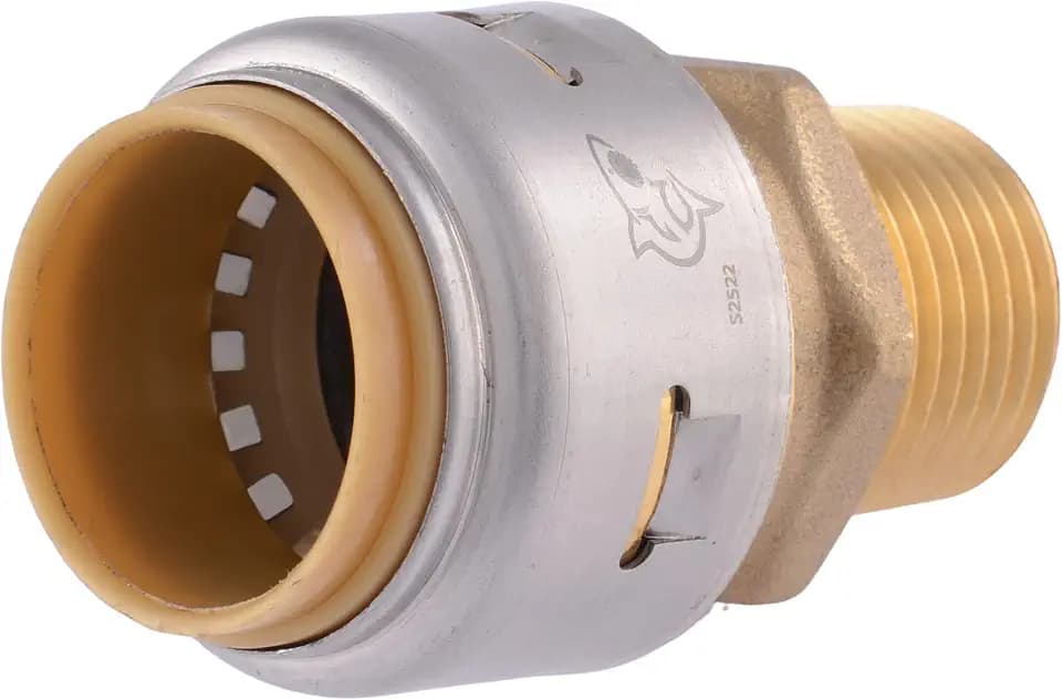 SharkBite Max 3/4 Inch x 1/2 Inch MNPT Bullnose Adapter, Push to Connect Brass Plumbing Fitting, PEX Pipe, Copper, CPVC, PE-RT, HDPE, UR138A