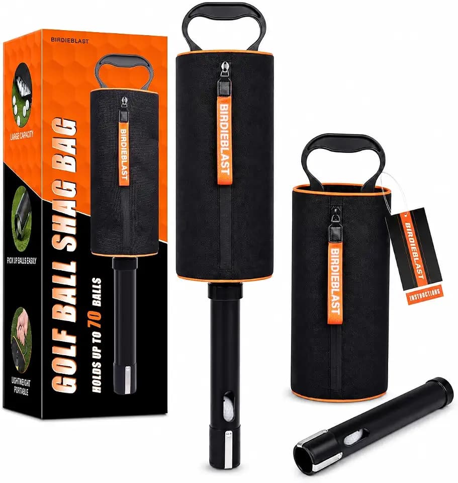 Portable Shag Bag Golf Ball Pick Up with Removable Plastic Tube, Hold up to 70 Balls,Premium Golf Ball Retriever for Golfers