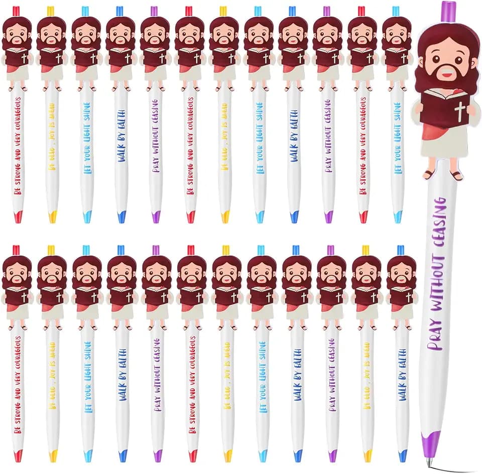 CroBlissful 24 Pcs Christian Jesus Pens for Kids, Back to School Supplies