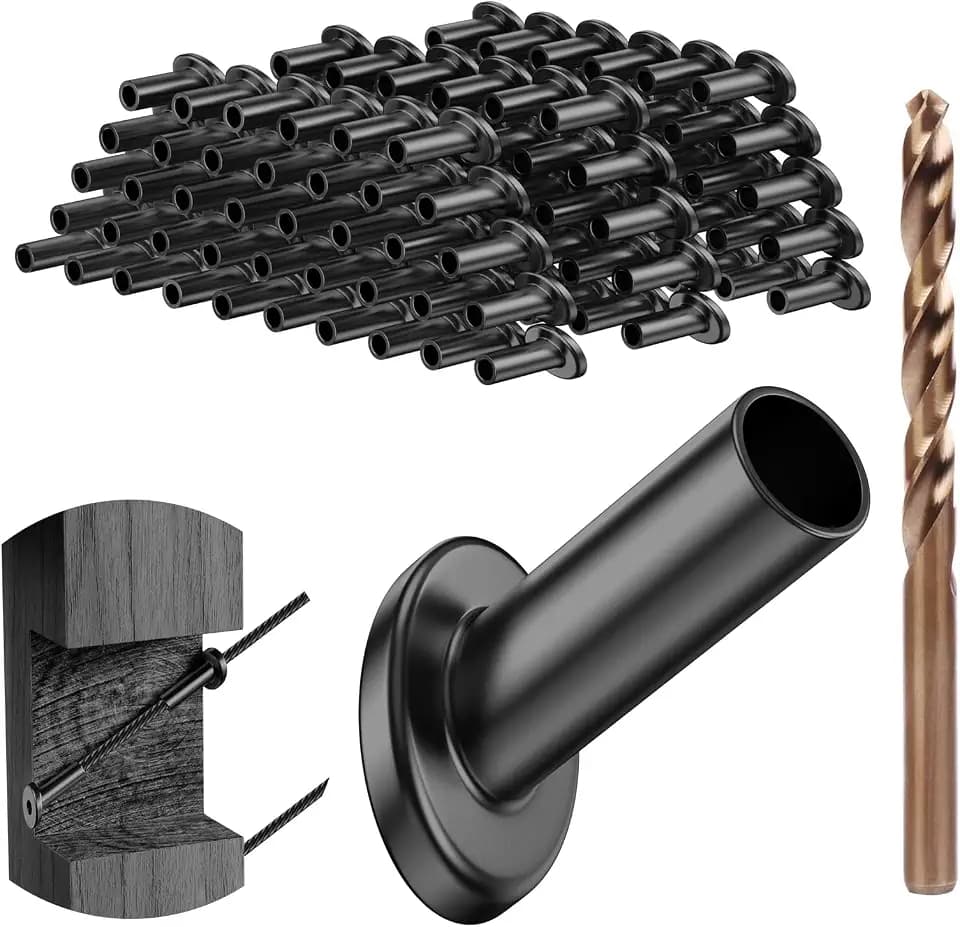 BLIKA 40Pack 25°-35° Black Cable Railing Angle Protector Sleeves