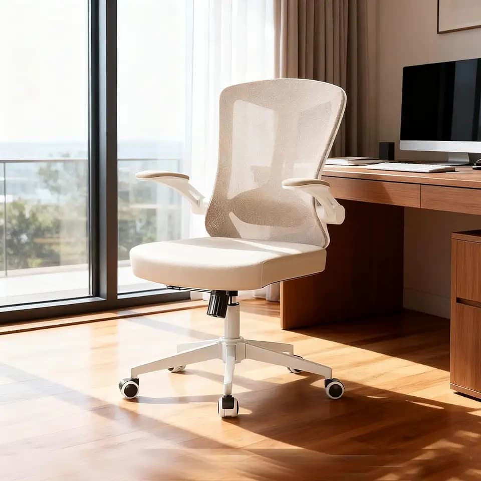 Khaki Office Chair, Ergonomic Desk Chair with Adjustable Lumbar Support