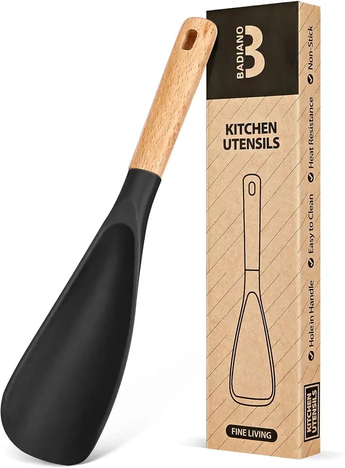 Badiano Silicone Cooking Spoon for Nonstick Cookware, Multi-function,11.4in