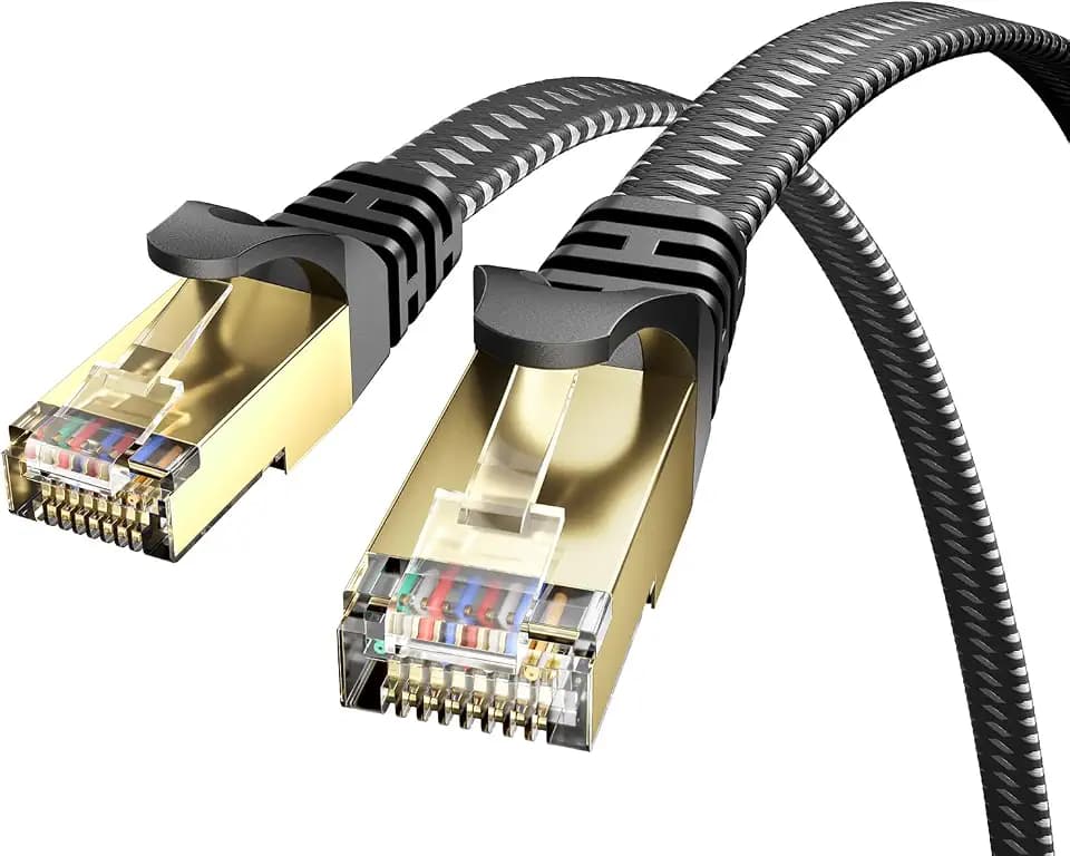 CAT 8 LAN Kabel 5M,40Gbps Netzwerkkabel Ethernet Flach Geflochten
