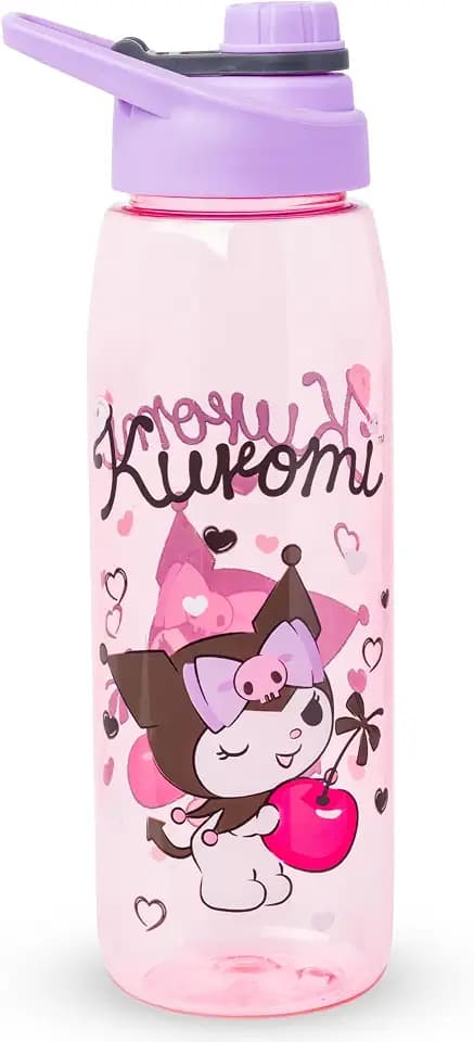 Silver Buffalo Sanrio Hello Kitty Kuromi Cherry, Water Bottle, 28oz