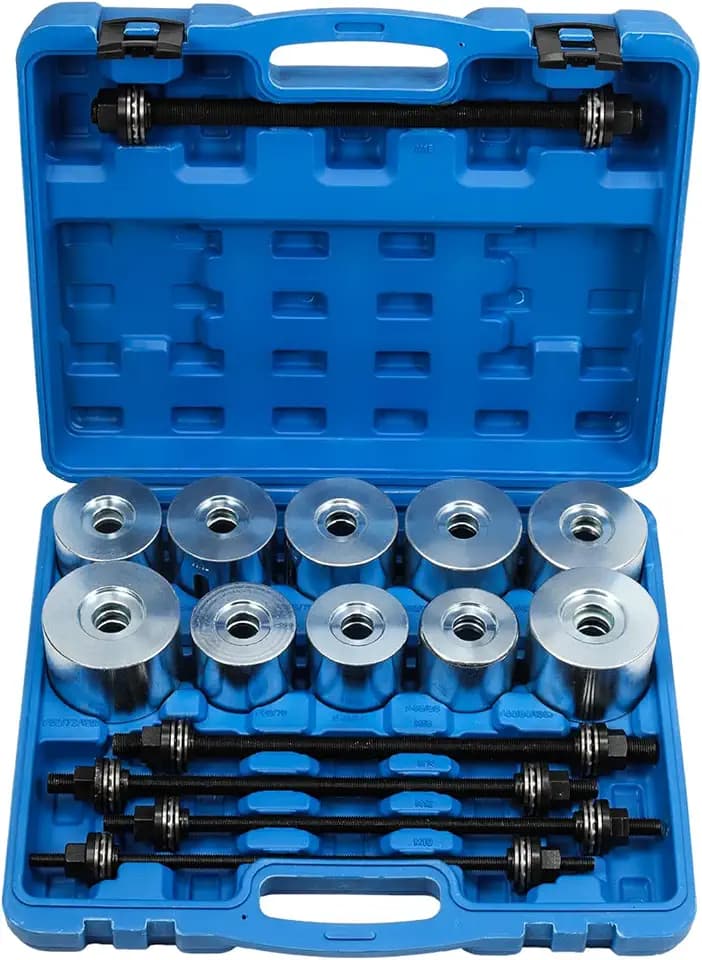 GEARMONSTER 27tlg Radlager Abzieher Set, Silentlager Abzieher Werkzeug Gummibuchsen Druckhülsen Set mit Aufbewahrungskoffer für Auto, PKW, LKW Achslager Montage Demontage Druckhülsen Satz