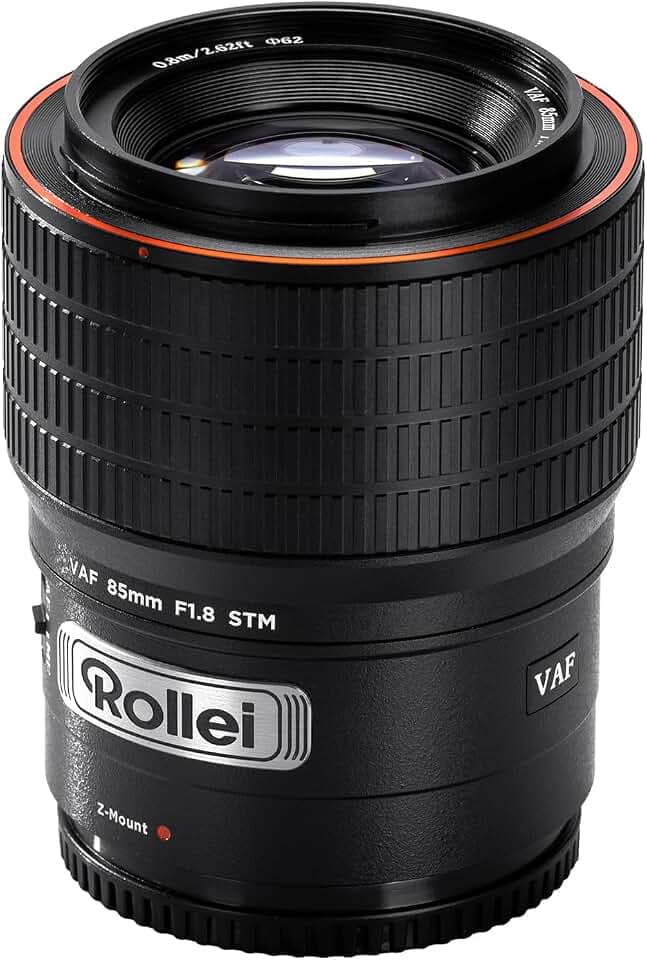 Rollei AF 85 mm F/1.8 Vollformat Objektiv für Nikon Z mit STM-Autofokus | HFT-X Beschichtung | Vollmetall Gehäuse 477g Kompatibel mit Kamera APS-C Z50/Z30/Zfc und Full Frame Z9/Z8/Z7/Z6/Z5 Series