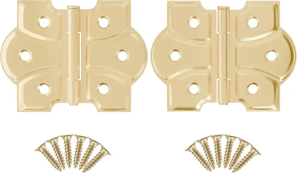 Polished Brass Butterfly Hinges with Removable Pin - Pack of 8 - Surface Mount Cabinet Door Hinges - UA-261-HPB (4)