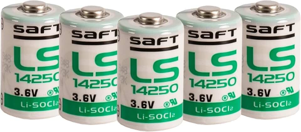 Saft 5er-Pack LS14250 3,6 V 1/2 AA, Weiß