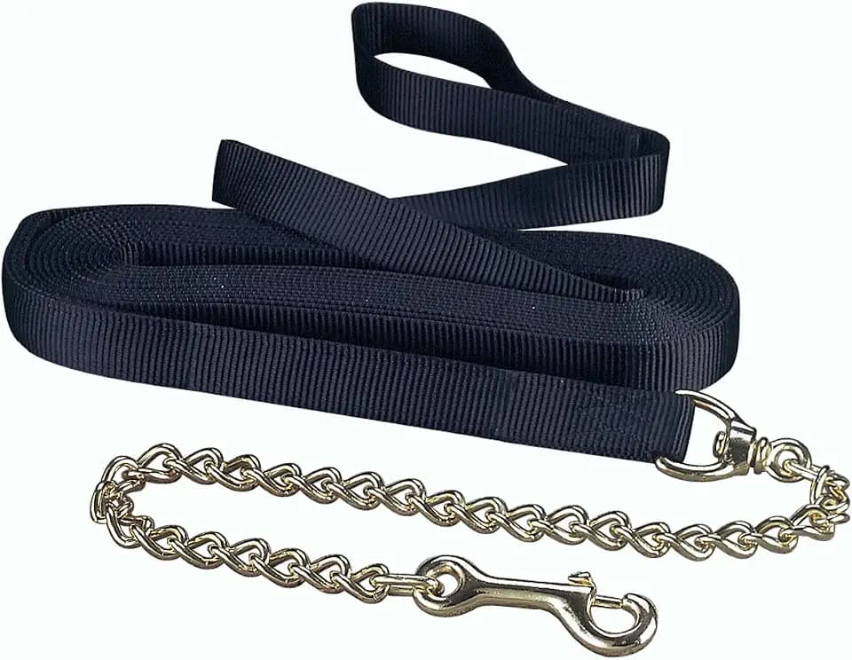 Hamilton 26 ft Nylon & Chain Horse Longe Line, Black