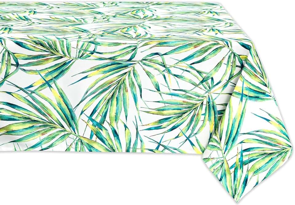 YiHomer Indoor Outdoor Tabletop for Spring Summer Decorations, Picnics and Dinner Parties - Stain and Water Resistant, Palm Leaves Dream, Tablecloth, 60 x 120 Rectangle