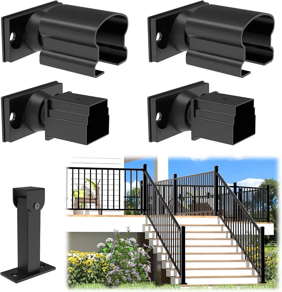 Egadis 4 Pack Aluminum Adjustable Railing Bracket with Stair Foot
