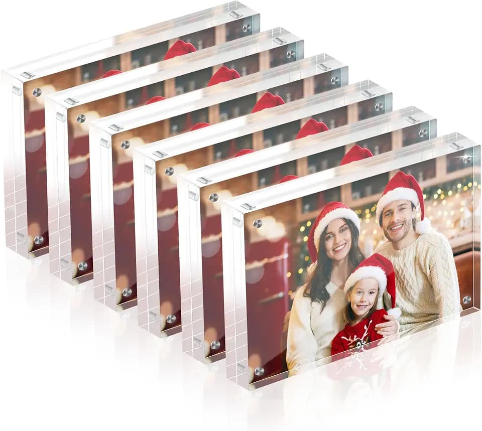 4x6 Acrylic Picture Frame Set of 6, 20mm Thick, Table Display