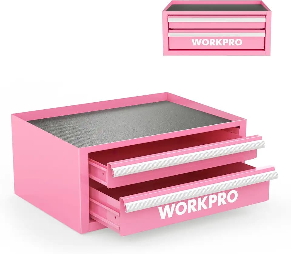 WORKPRO 12.5" Mini Metal Tool Box with 2 Drawers