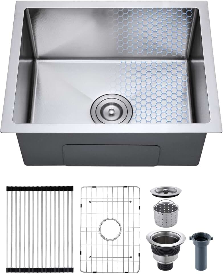 ROVOGO 20x16x9 Inch Small Kitchen Sink Undermount Single Bowl, Anti-Scratch