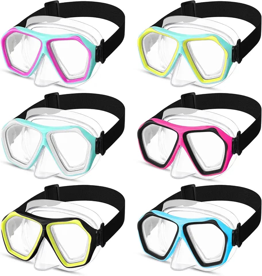Fabbay 6 Pcs Swim Goggles with Nose Cover Adults