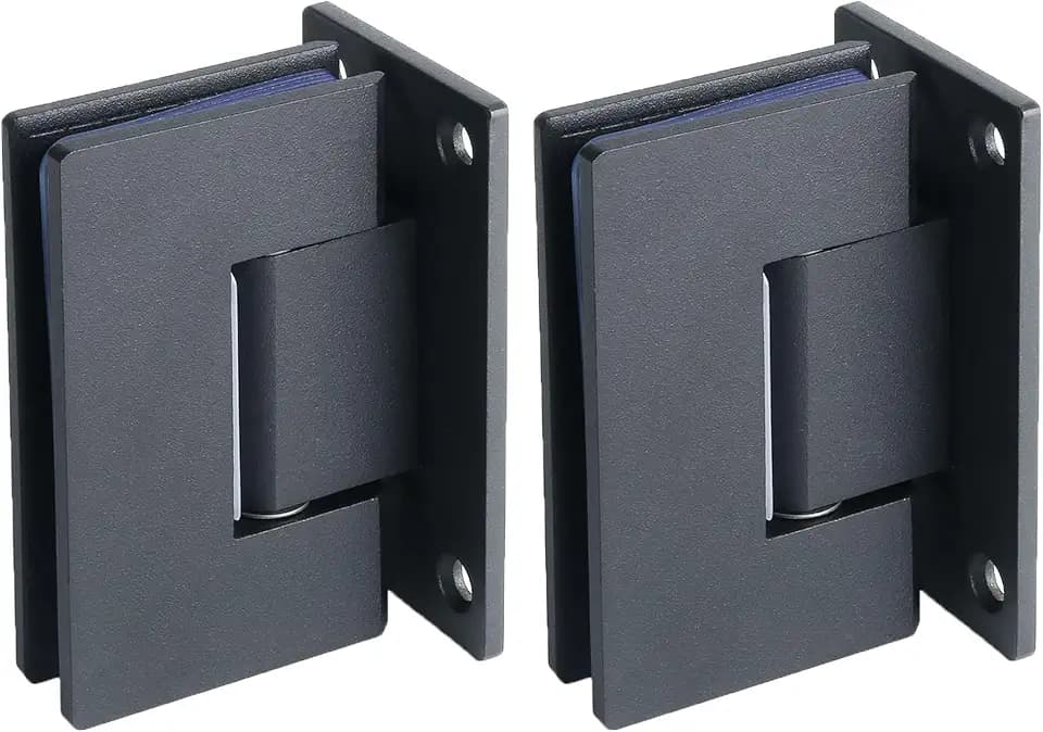 Alise Glass Shower Door Hinges,90° Hinges for Bathroom Door,Black (2P)