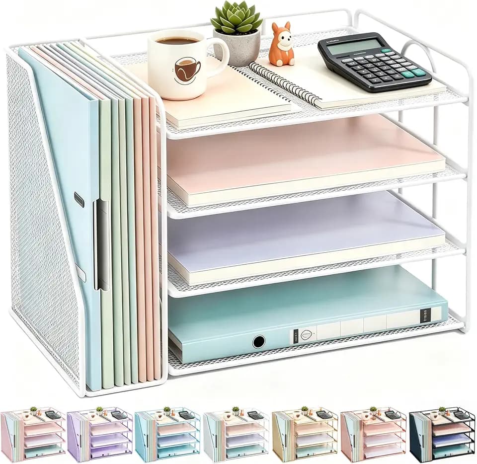 gianotter 4-Tier Paper Organizer With Magazine Holder