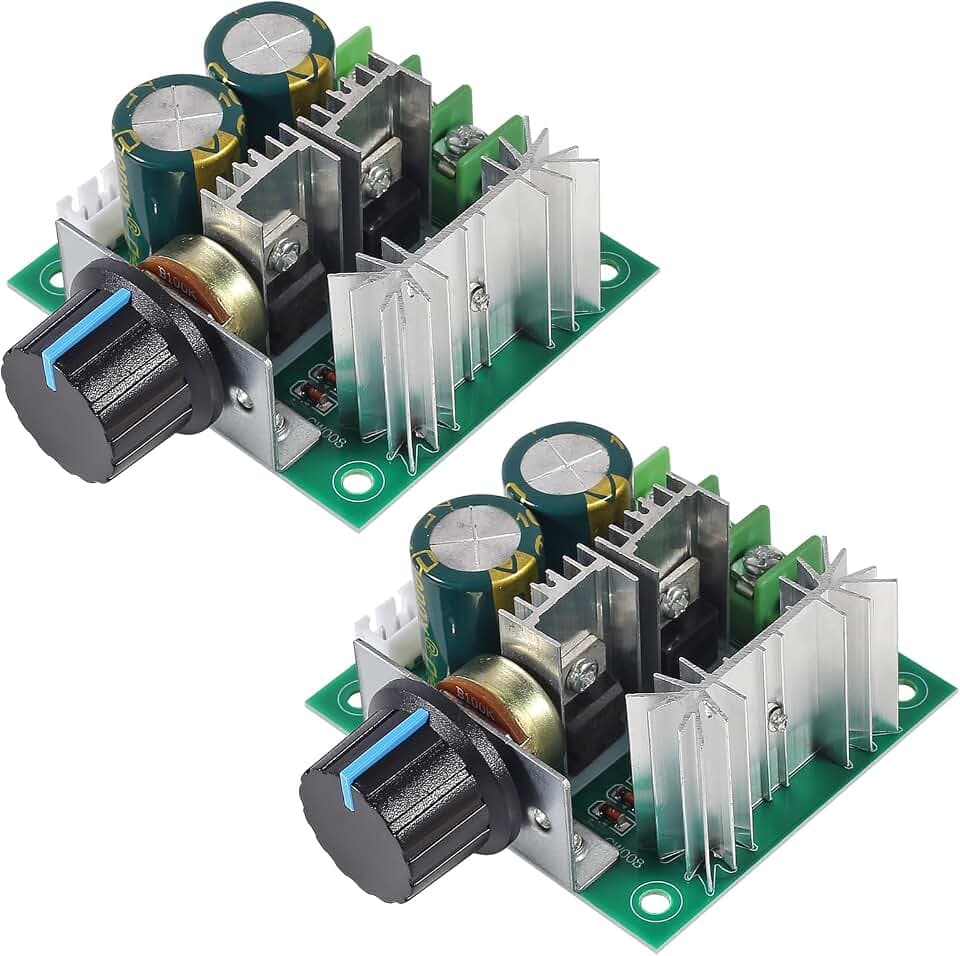 2Pcs 12V-40V 10A DC Auto PWM Motor Speed Control Switch 12V 24V 30V 40V 13KHZ Regulator Governor Speed Controller Voltage Switch 10A 50V 1000uF Regulator Dimmer