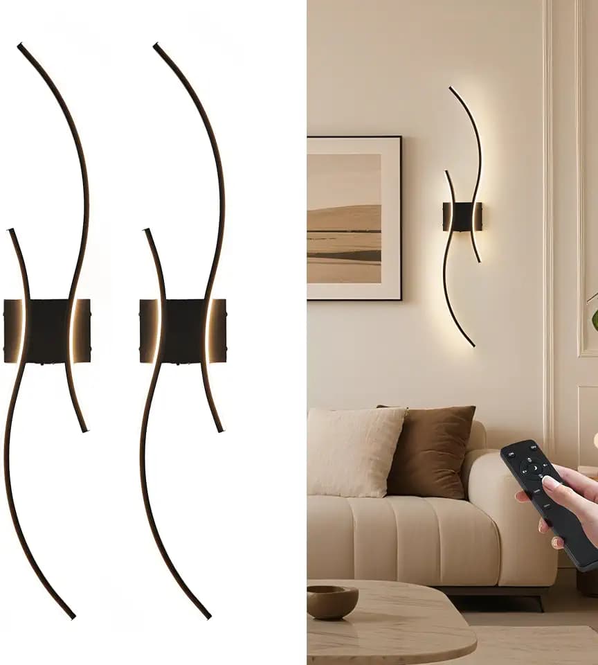 KARTOOSH 10000mAh Battery Operated Wall Sconces Set of 2, Dimmable 3CCT