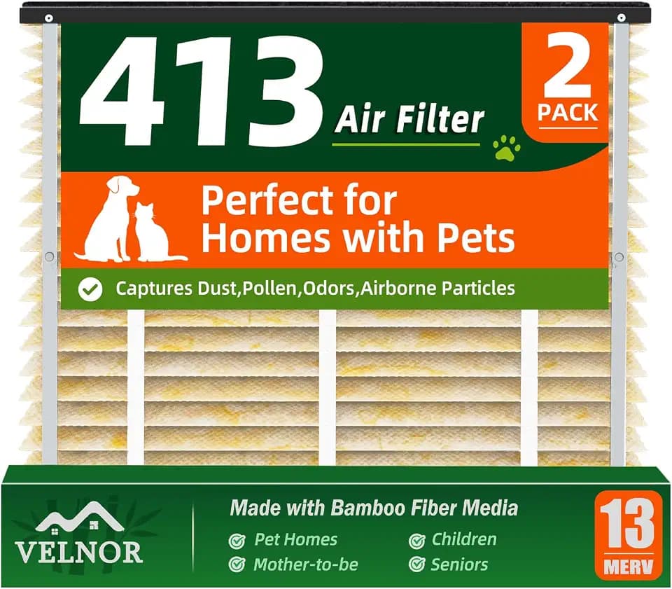 413 Replacement Bamboo Filter for Homes with Pets, Kids, Seniors & Pregnant