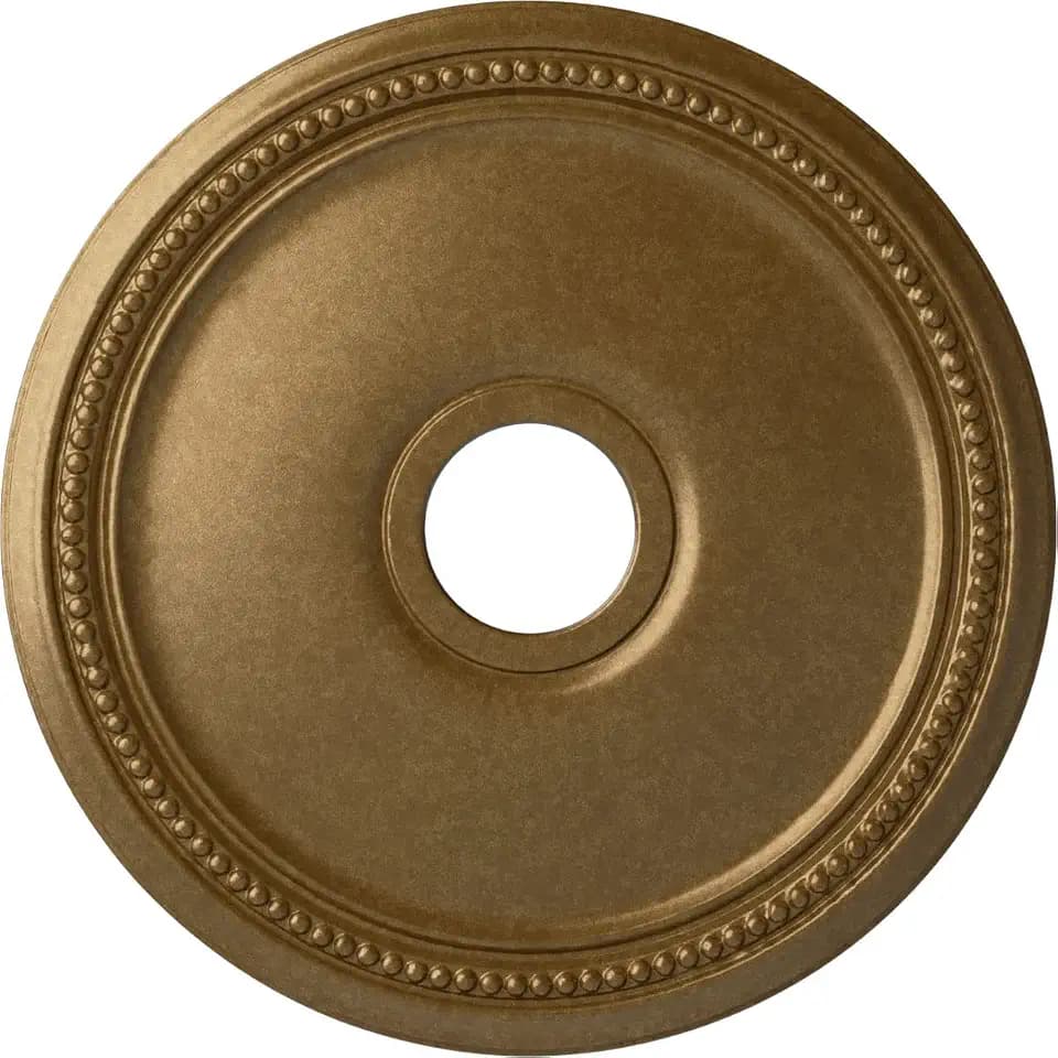 Ekena Millwork CM18DIPAS Diane Ceiling Medallion, 18"OD x 3 5/8"ID x 1 1/8"P (Fits Canopies up to 5 3/8"), Hand-Painted Pale Gold