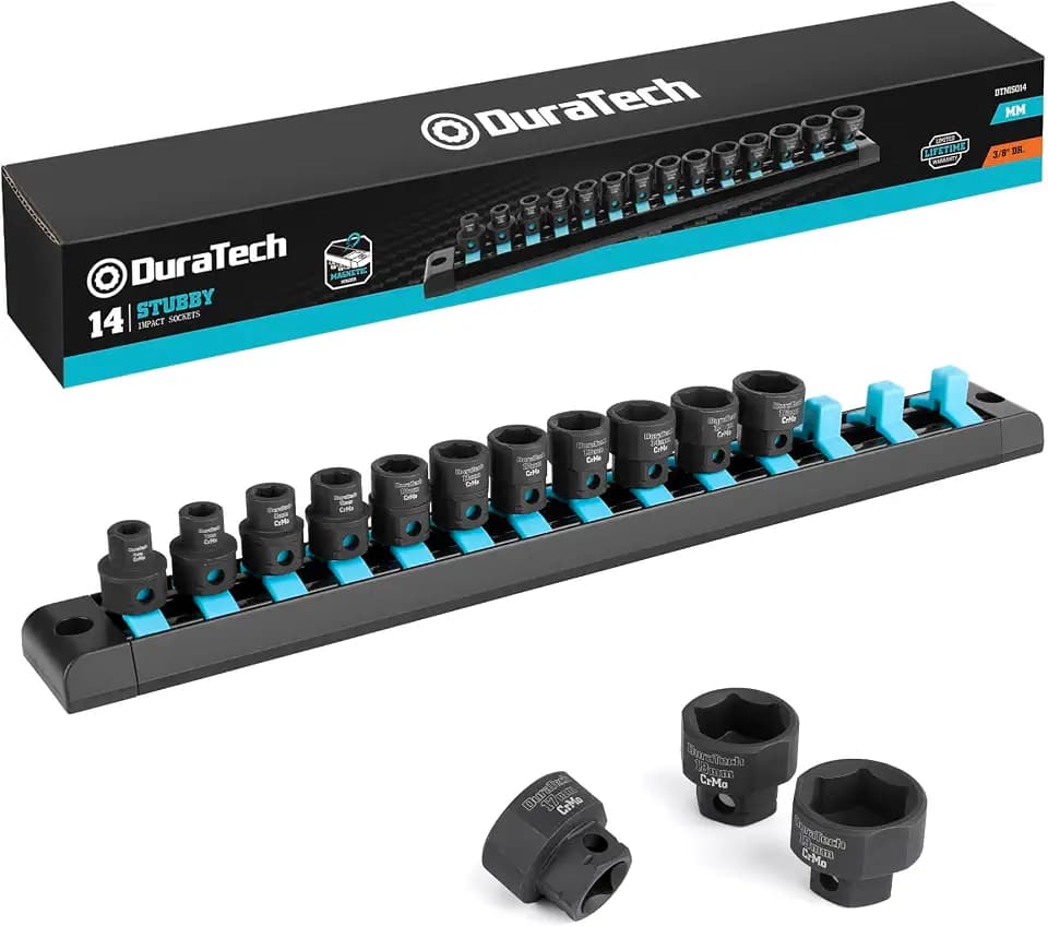 DURATECH 14-Piece 3/8" Low profile Impact Socket Set for Narrow Spaces