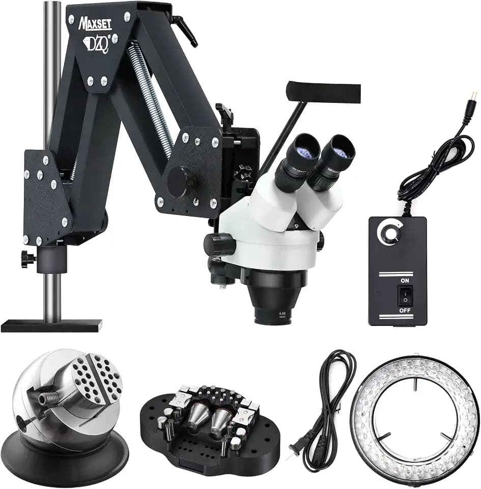 DZQ Jewelers Microscope with Ball Vise 7X-45X Micro Inlaid Mirror