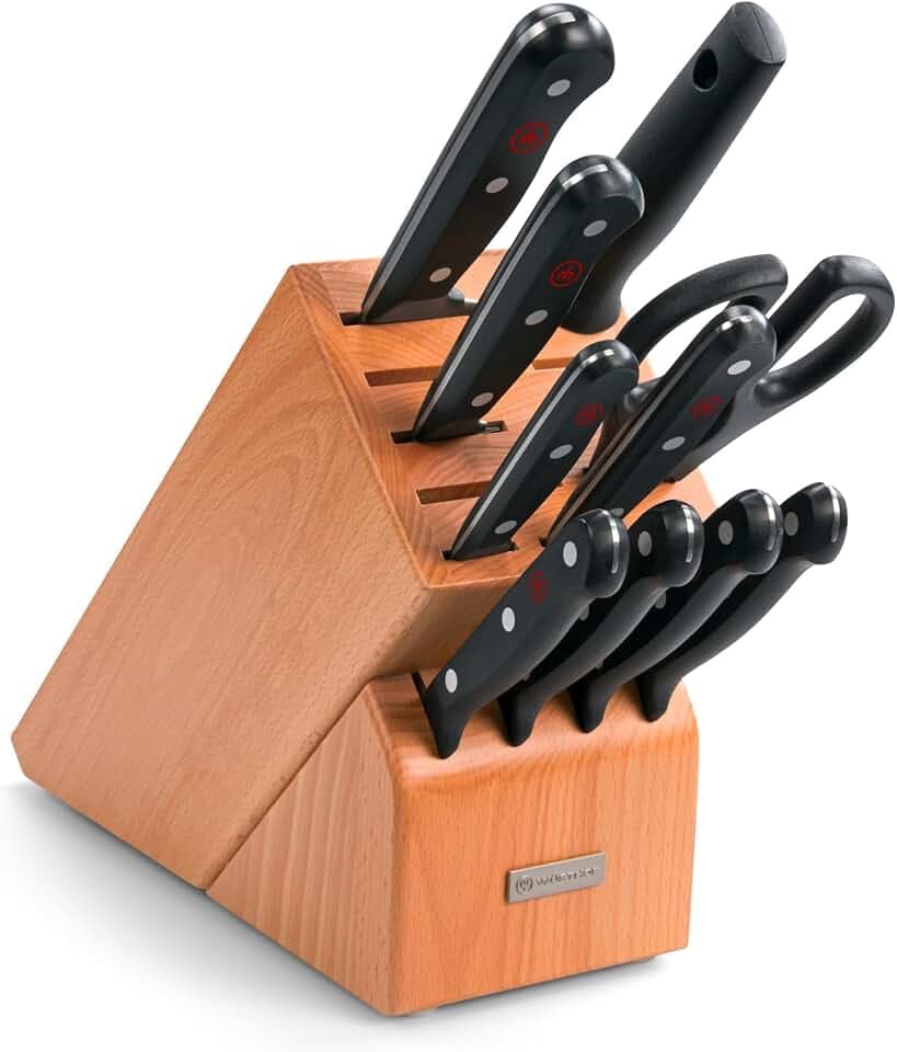 Wüsthof Gourmet 11-Piece Knife Block Set, Beech Wood