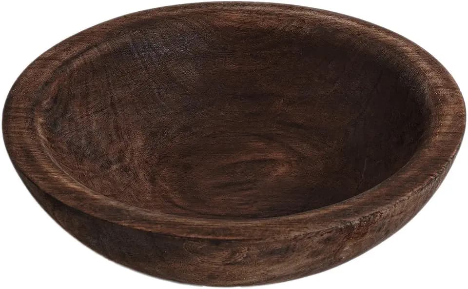 Wooden Decorative Bowl, Farmhouse Centerpiece(Brown)