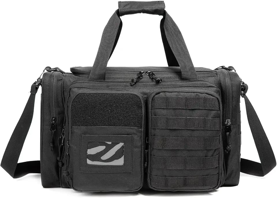Gun Range Bag for 4 Handguns and Ammo Pistol Case Tactical Shooting Bag