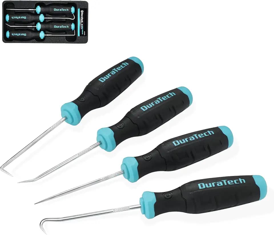 DURATECH 4-Piece Hook and Pick Set, Offset, Straight, 90° Pick and Hook