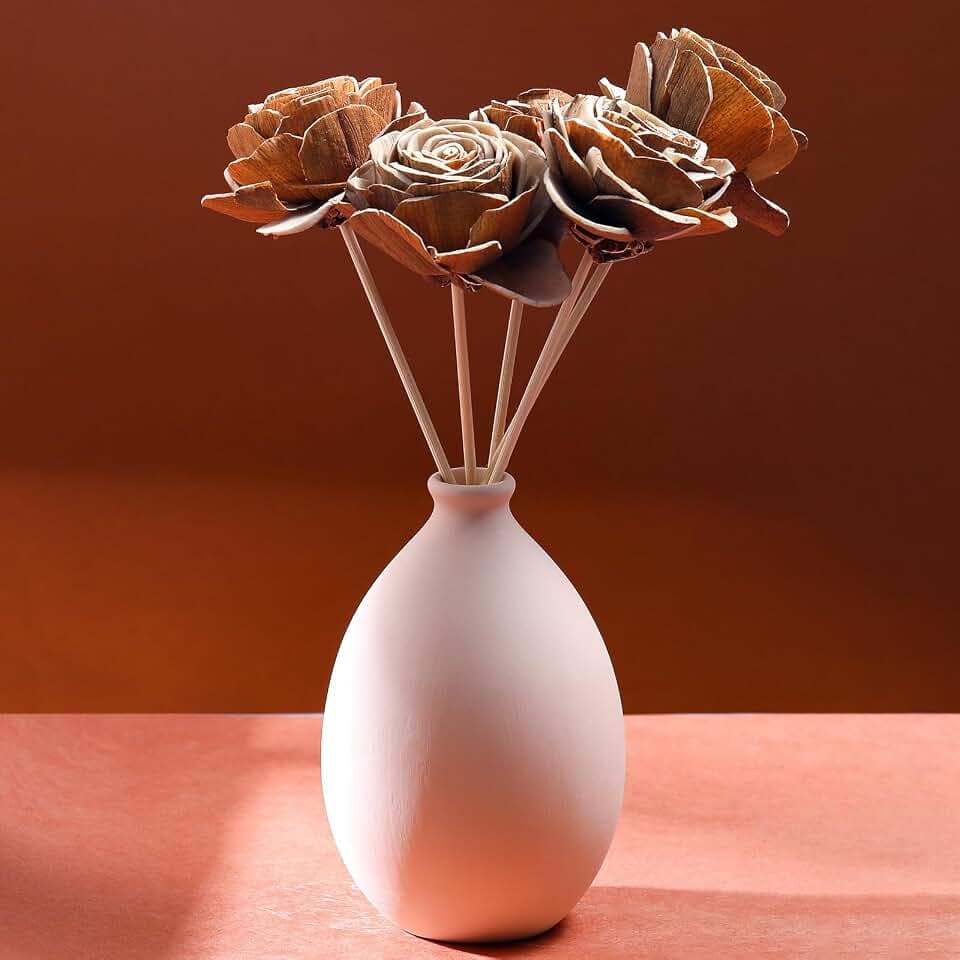 Hotop 5 Sets Wooden Roses Flower 5th Anniversary Handmade Romantic Gift