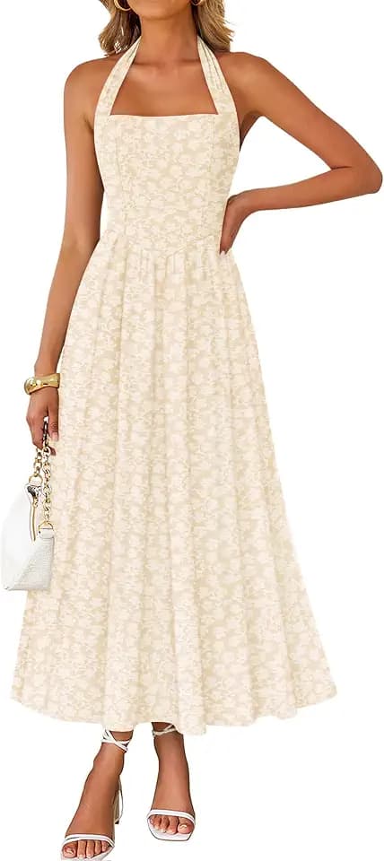 ZESICA Women's Summer Sleeveless Floral Wedding Guest Maxi Dress