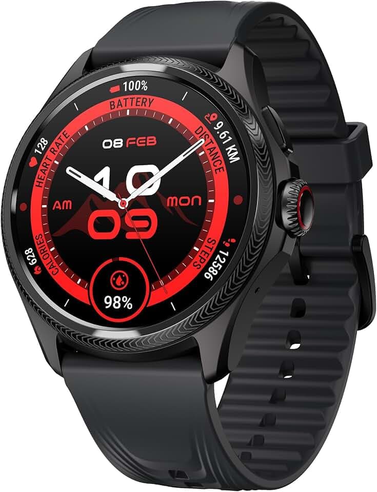 TicWatch Pro 5 Enduro Smartwatch für Männer Android Wear OS Smart Watch 90 Std. Akku 110+ Trainingsmodi 7/24 Herzfrequenz 5ATM GPS Kompass Nicht mit dem iPhone kompatibel