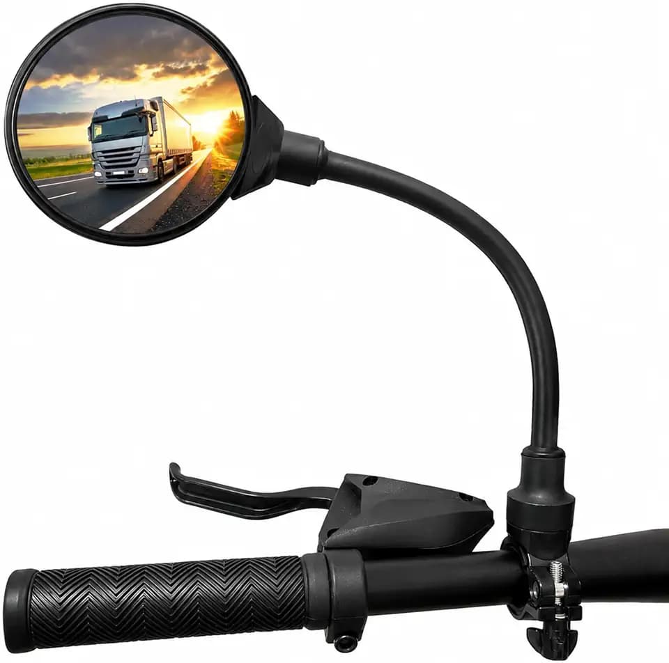 Bike Mirror, Adjustable Bike Mirrors Handlebar Rearview Mirror, Acrylic Convex Round Bike Rear View Mirrors for Handlebars, Bicycle Mirror for E-bike Scooter