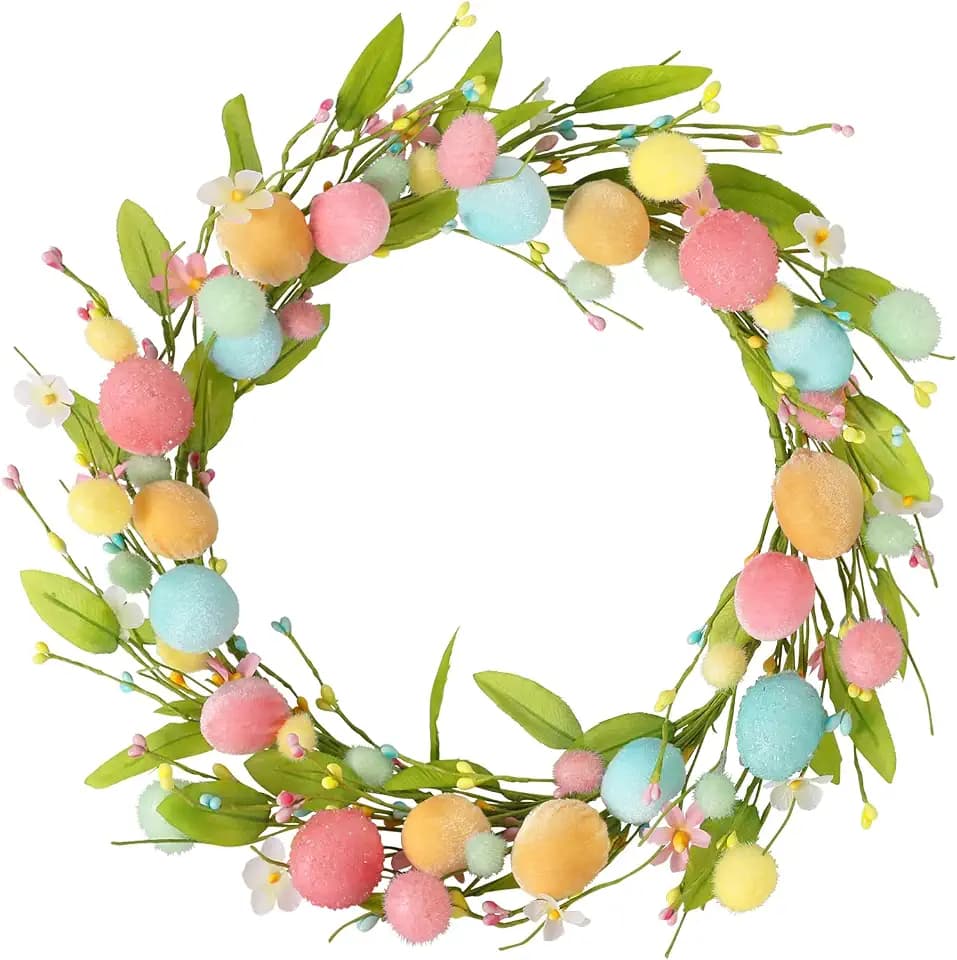 Easter Egg Wreaths for Front Door Spring Summer Home Indoor Outdoor Decor