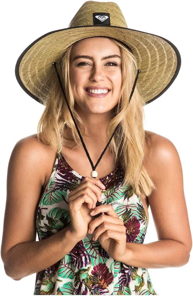 Roxy Women's Tomboy Woven Straw Hat | Wide Brim | Adjustable | Sun Protection | Beach | Vacation | Natural