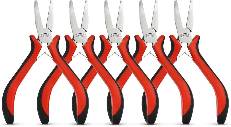 5-Piece 5"Flat Nose Pliers, Small Smooth Jaw Duck Bill Pliers Tool