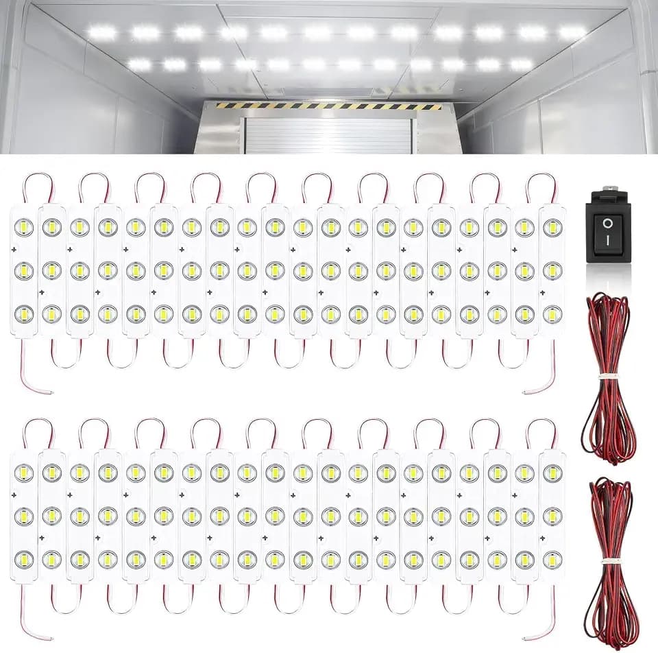 Linkstyle 120 LEDs Van Innenbeleuchtung LED Deckenleuchten Kit, 12V LED Lichtleiste mit Schalter für RV Truck Boote Bus, 40 Module