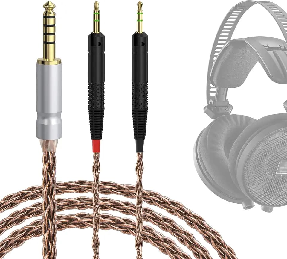 GEEKRIA Apollo Copper Upgrade-Audiokabel, kompatibel mit ATH ATH-R70X-Kopfhörern, 4,4 mm auf Dual 2,5 mm Ersatz-Kopfhörerkabel für hochauflösende Audiophile, HiFi-Headset (4,9 Fuß/1,5 m)