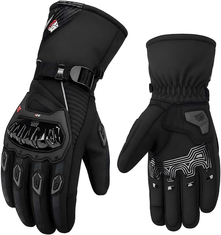 KEMIMOTO Winter-Motorradhandschuhe, wasserdicht, warm, mit Touchscreen