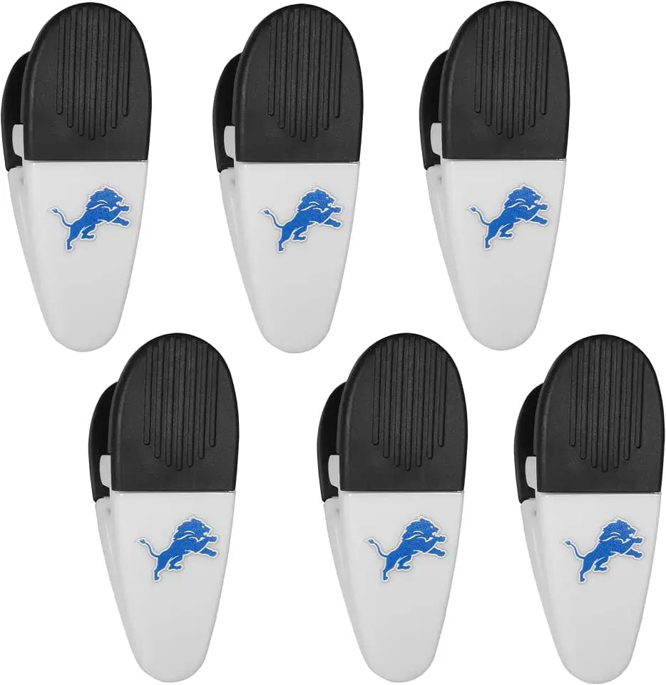 Siskiyou Sports NFL Detroit Lions Chip Clip Magnets, 6pk White, One Size