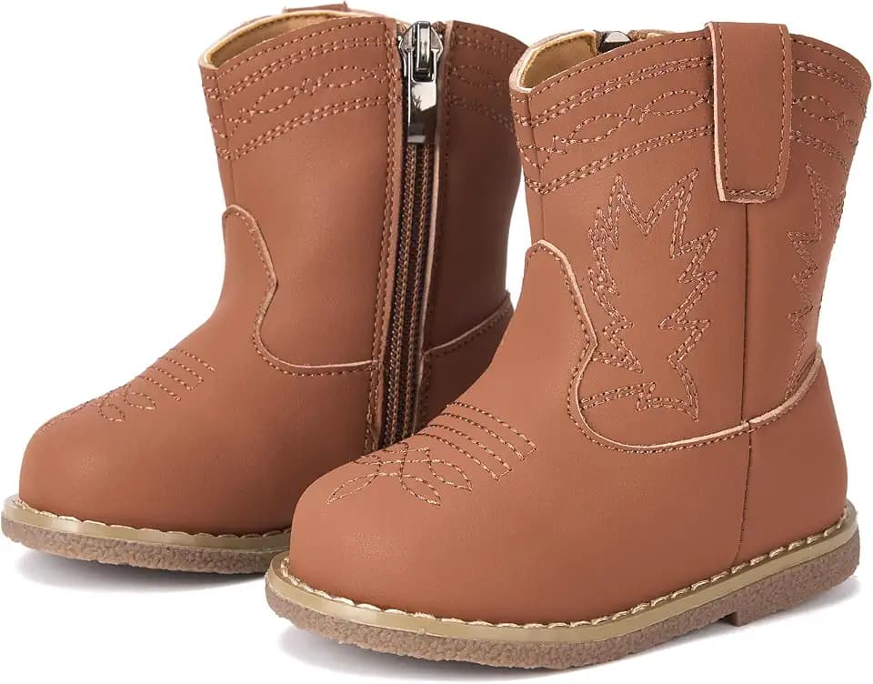 Newsonet Toddler Baby Cowboy Cowgirl Boots Infant Western Shoes All Season