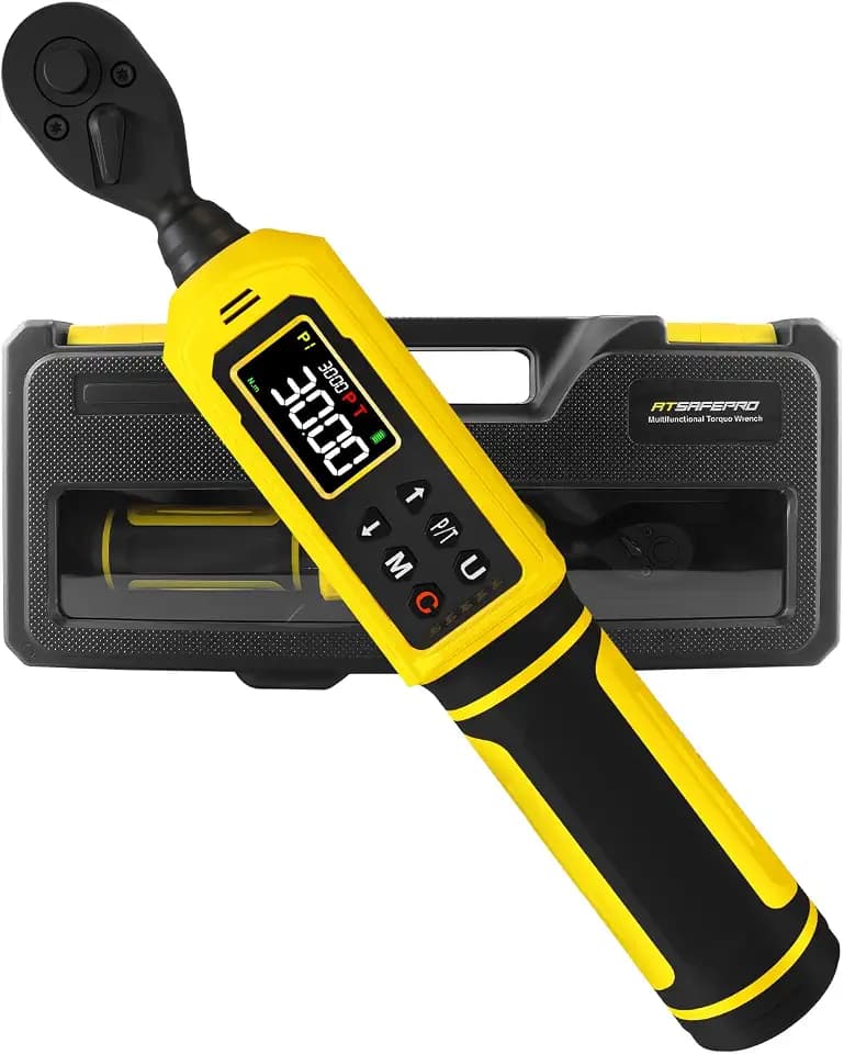 ATsafepro Digital Torque Wrench 1/4 Inch Drive, 4-265.6 in.lbs with Display & 5 Units, ±2% Accuracy, Vibration/Buzzer/LED Alert, Peak/Track Mode, inch Pound Torque Wrench for Bike, Auto, Home Repair