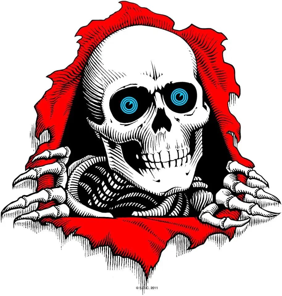 Powell Peralta 12" Ripper Ramp Sticker Clear