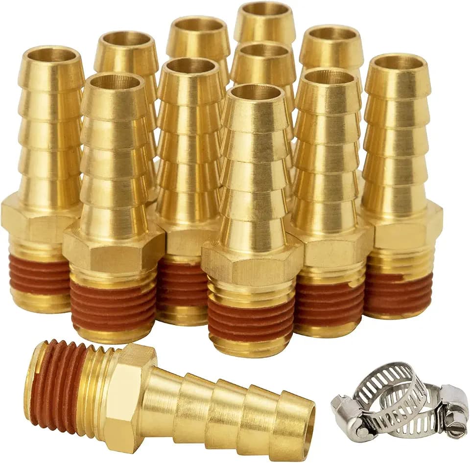 SUNGATOR 12-Pack Air Hose Fittings, 1/4" NPT x 3/8" Hose Barb Fitting
