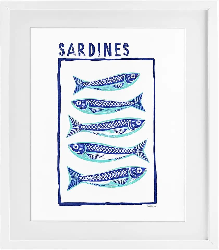 'Blocked Sardines Pattern'| Framed Print Under Glass