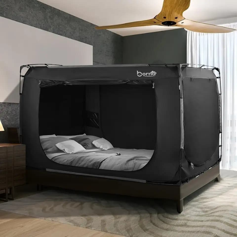Full Bed Tent for Kids and Adults, Indoor 3 Door Privacy Canopy Sleep Tents